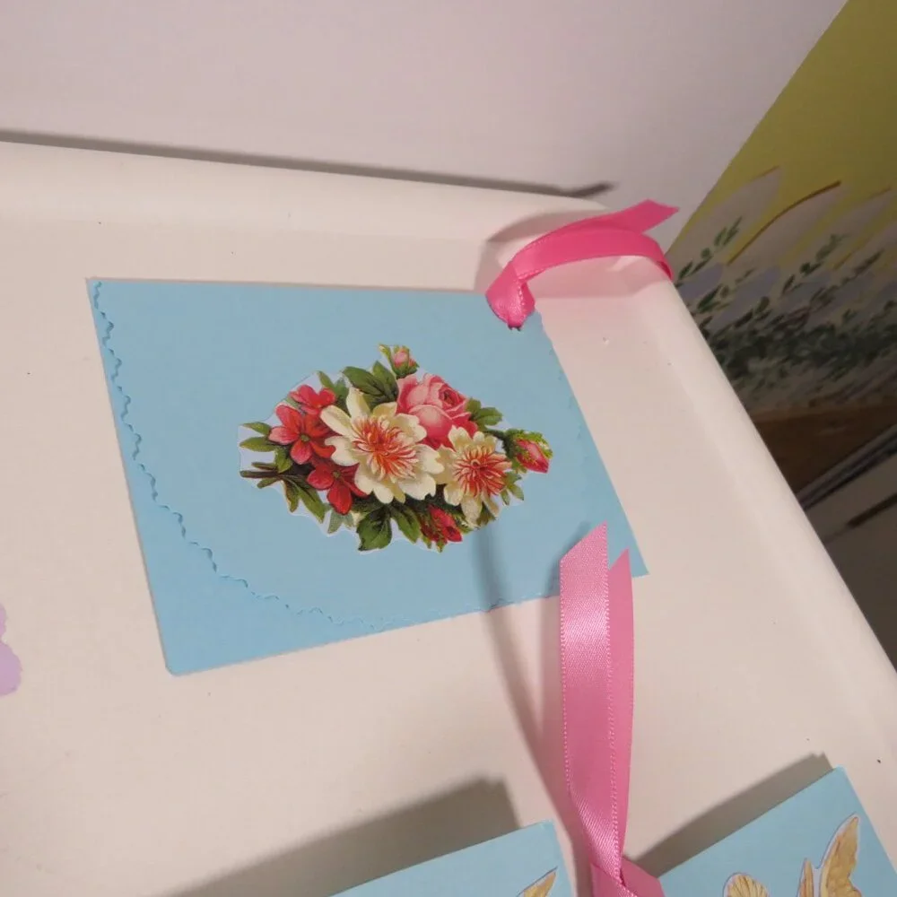 Victorian Gift Tags Cardstock with some embossed images & glitter paint accents